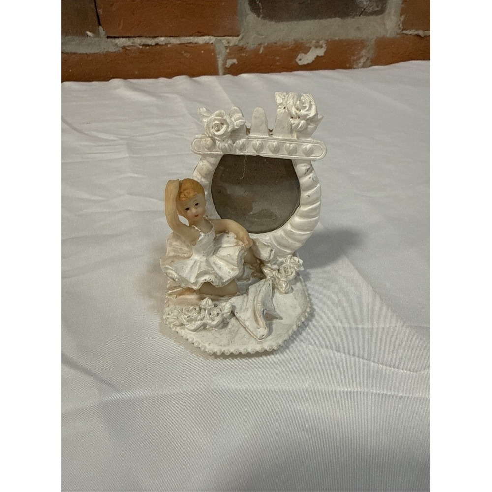 Ballerina‎ Frame Ceramic Figurine With Portrait Holder 90s Ballet Decor Girls